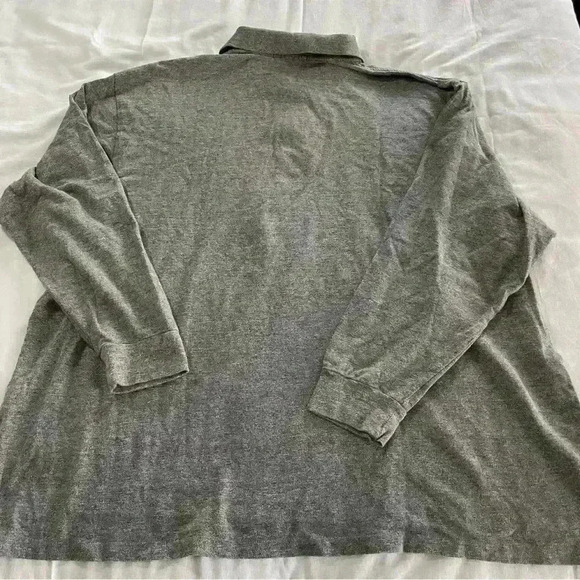 Polo Ralph Lauren Polo Shirt Big Men Size 3XB Long Sleeve Gray Cotton Casual - Picture 7 of 7
